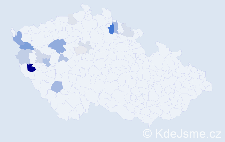 Příjmení: 'Regál', počet výskytů 34 v celé ČR