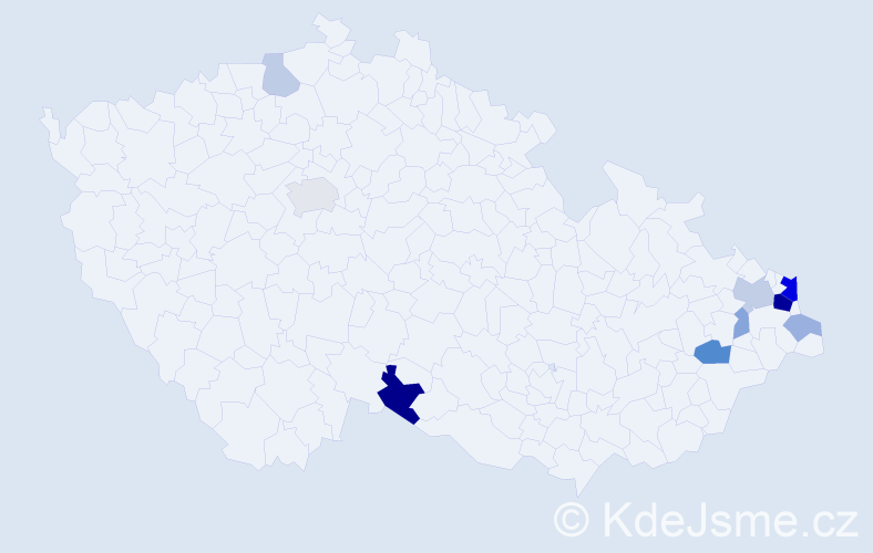 Příjmení: 'Cholewová', počet výskytů 25 v celé ČR