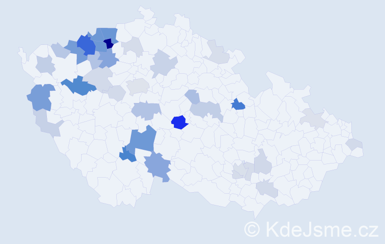 Příjmení: 'Radošová', počet výskytů 102 v celé ČR