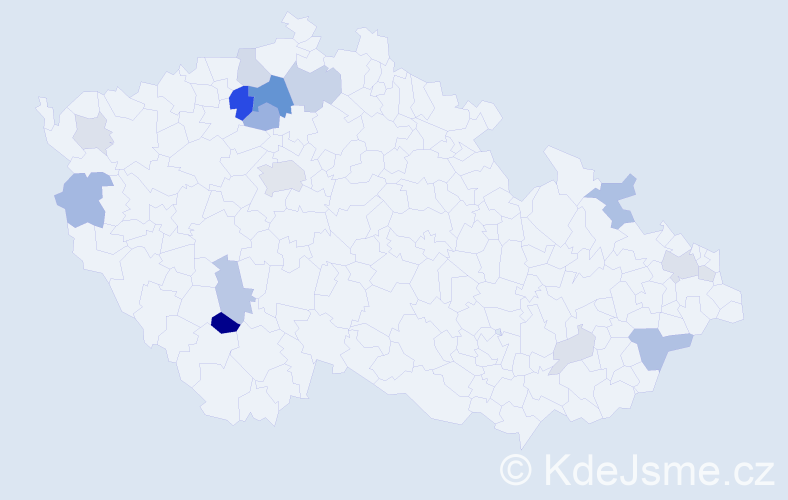 Příjmení: 'Ebel', počet výskytů 47 v celé ČR