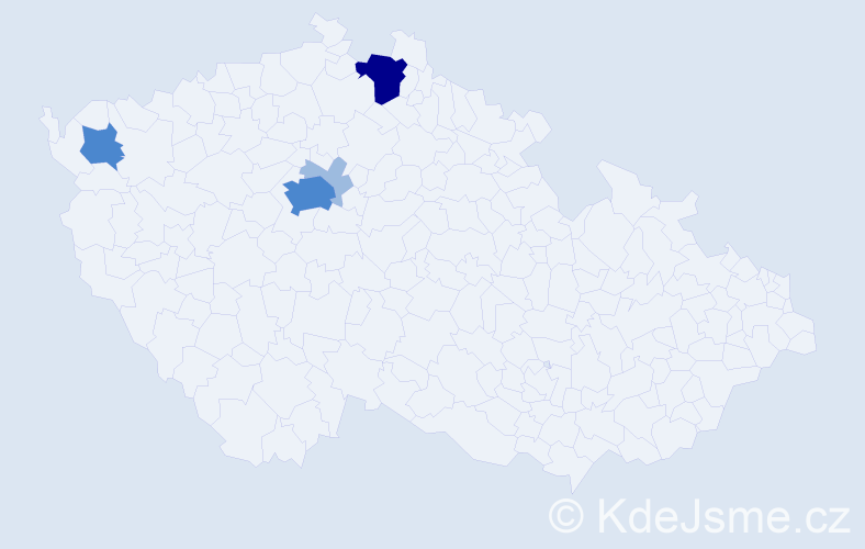 Příjmení: 'Kočvar', počet výskytů 9 v celé ČR