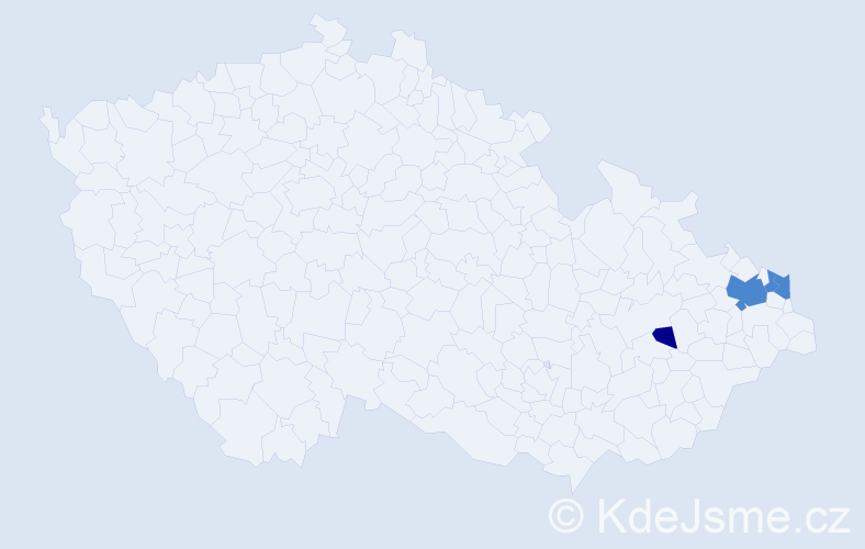 Příjmení: 'Kropjoková', počet výskytů 6 v celé ČR