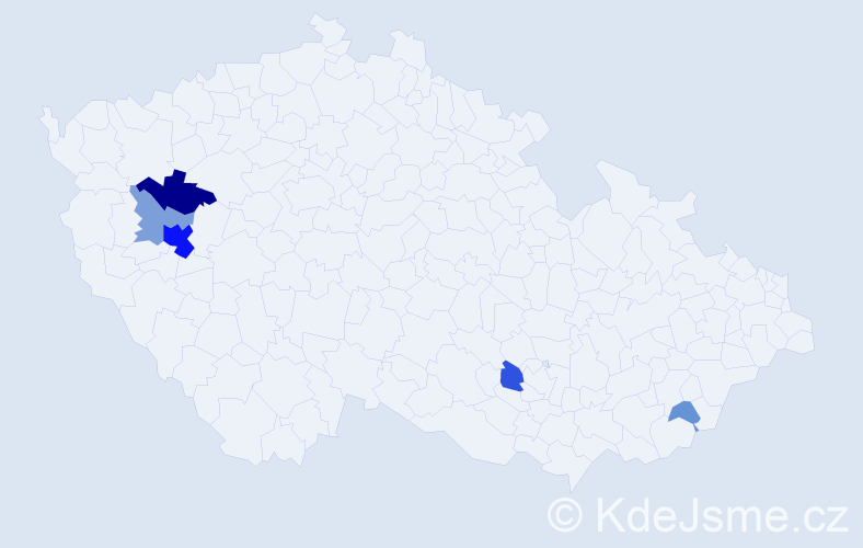 Příjmení: 'Zvikl', počet výskytů 21 v celé ČR