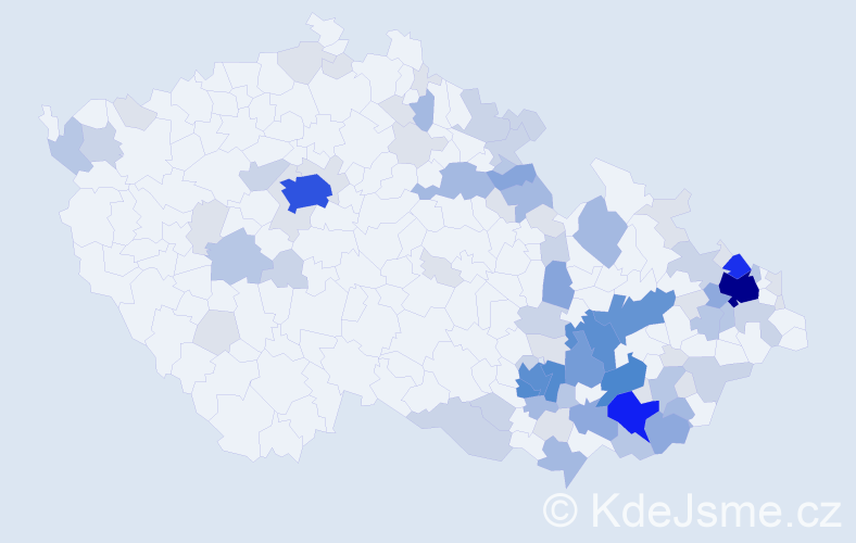Příjmení: 'Klučková', počet výskytů 277 v celé ČR