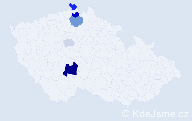 Příjmení: 'Labuťa', počet výskytů 8 v celé ČR