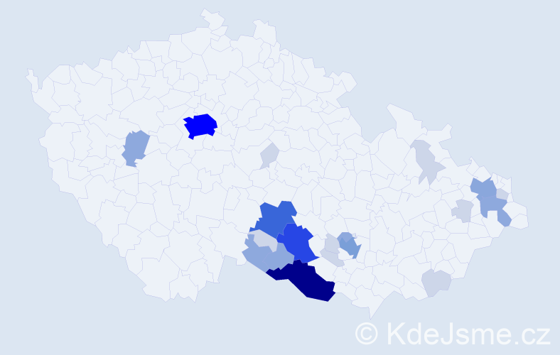 Příjmení: 'Radkovská', počet výskytů 67 v celé ČR