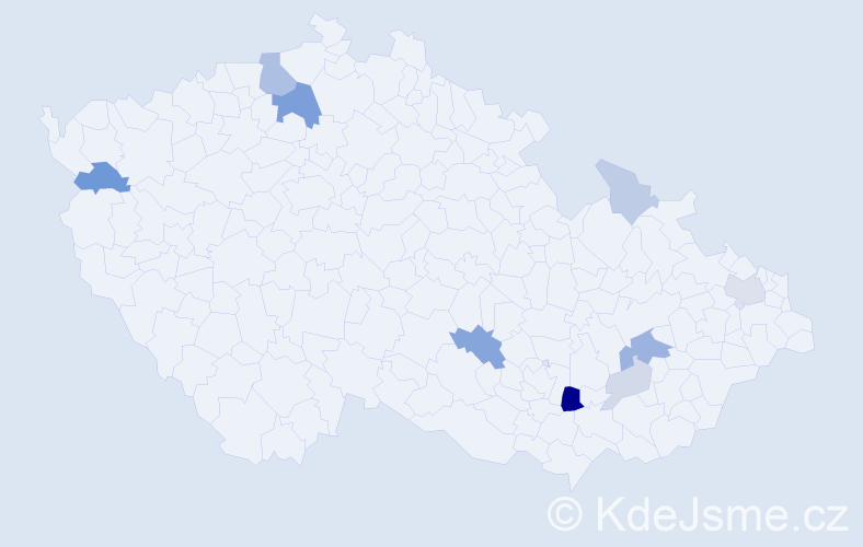 Příjmení: 'Kozmon', počet výskytů 23 v celé ČR