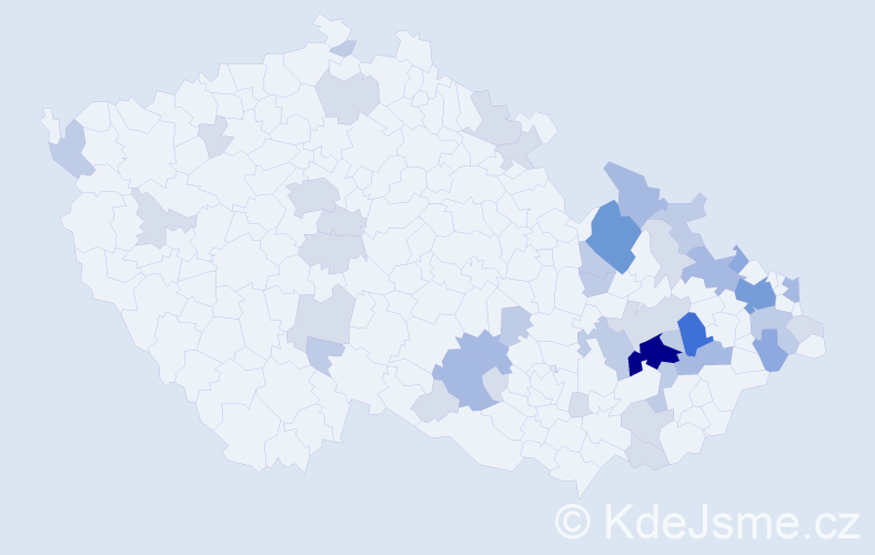 Příjmení: 'Kajnarová', počet výskytů 114 v celé ČR