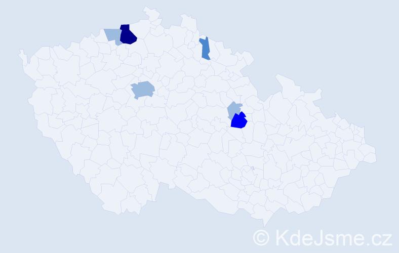 Příjmení: 'Skřiváčková', počet výskytů 12 v celé ČR