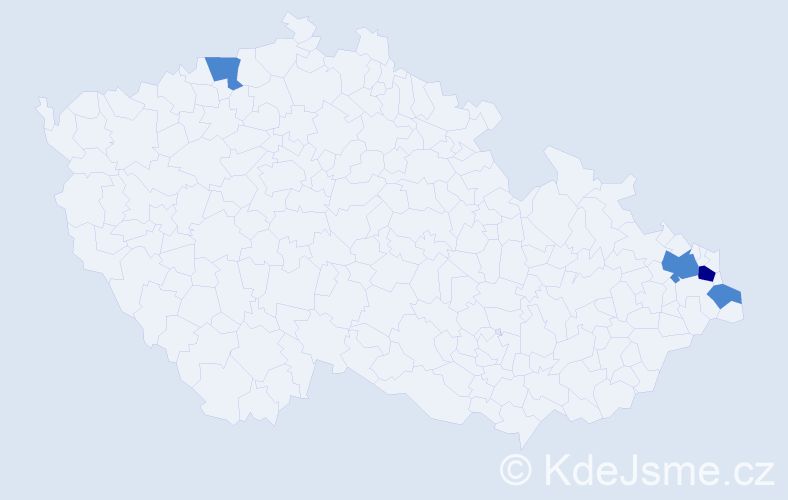 Příjmení: 'Textorisová', počet výskytů 6 v celé ČR