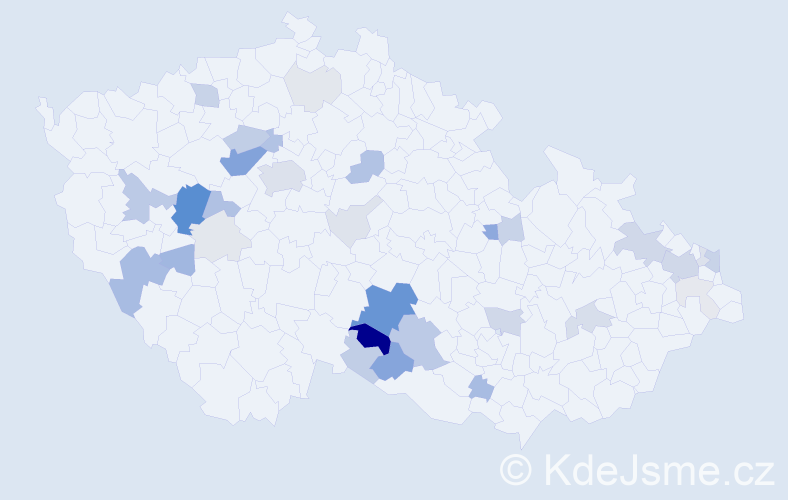 Příjmení: 'Frűhauf', počet výskytů 114 v celé ČR