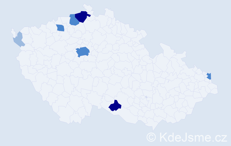 Příjmení: 'Andrejkovič', počet výskytů 17 v celé ČR