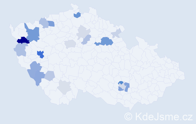 Příjmení: 'Kryslová', počet výskytů 63 v celé ČR