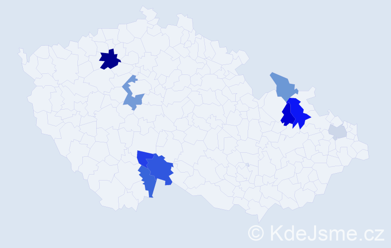 Příjmení: 'Kutlak', počet výskytů 14 v celé ČR