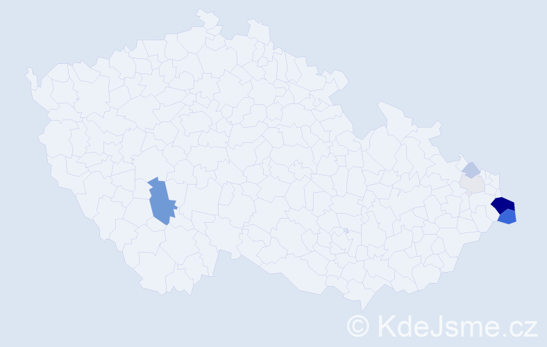 Příjmení: 'Nicielniková', počet výskytů 22 v celé ČR