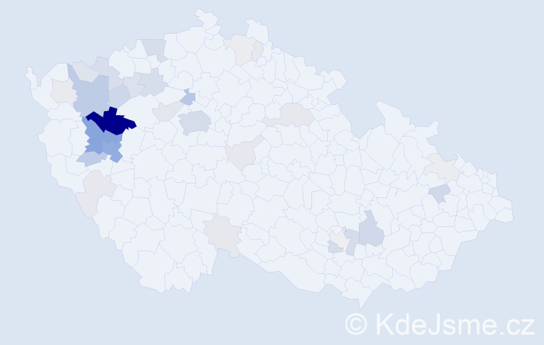 Příjmení: 'Šimlová', počet výskytů 124 v celé ČR