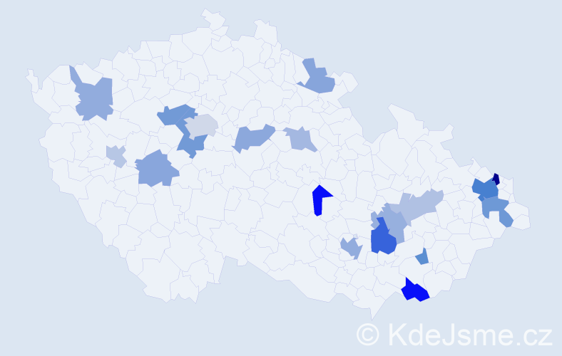 Příjmení: 'Babjak', počet výskytů 35 v celé ČR