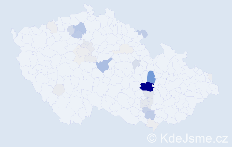 Příjmení: 'Bohatec', počet výskytů 133 v celé ČR