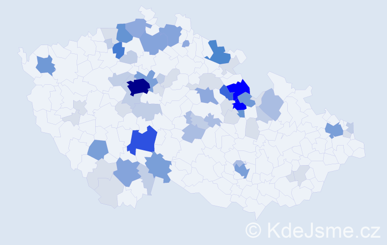 Příjmení: 'Barvínková', počet výskytů 235 v celé ČR