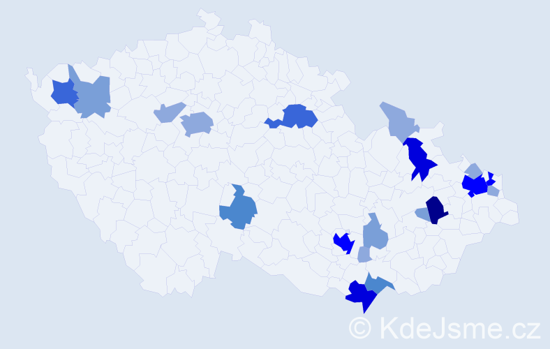 Příjmení: 'Kleiber', počet výskytů 60 v celé ČR