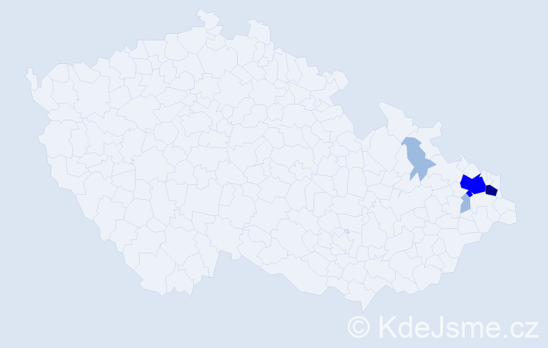 Příjmení: 'Pisaríková', počet výskytů 9 v celé ČR