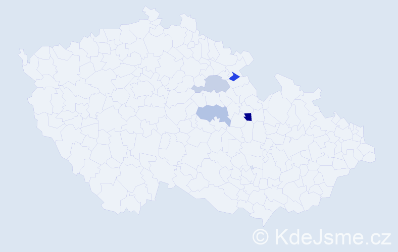 Příjmení: 'Čečer', počet výskytů 5 v celé ČR