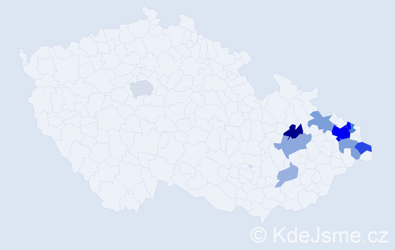 Příjmení: 'Gondková', počet výskytů 33 v celé ČR