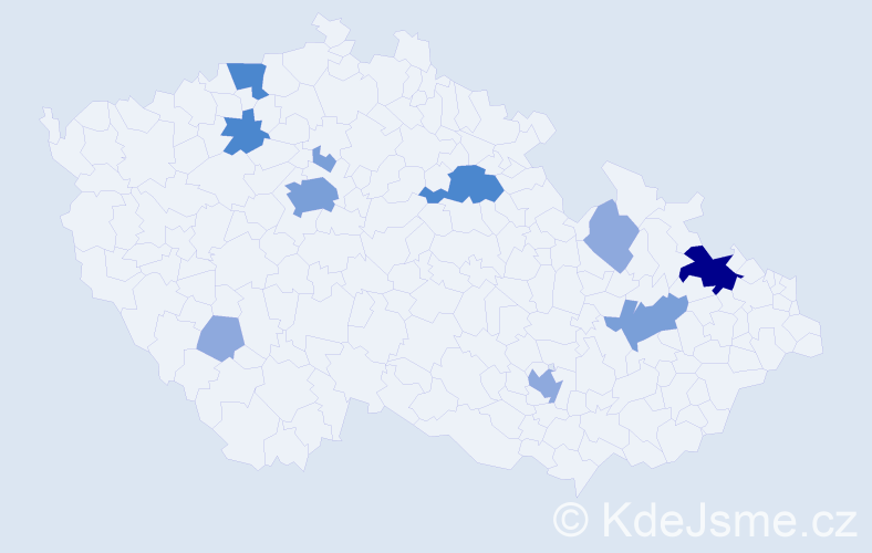 Příjmení: 'Peiker', počet výskytů 25 v celé ČR