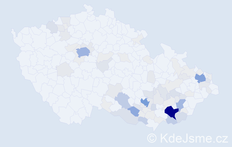 Příjmení: 'Hráčková', počet výskytů 297 v celé ČR