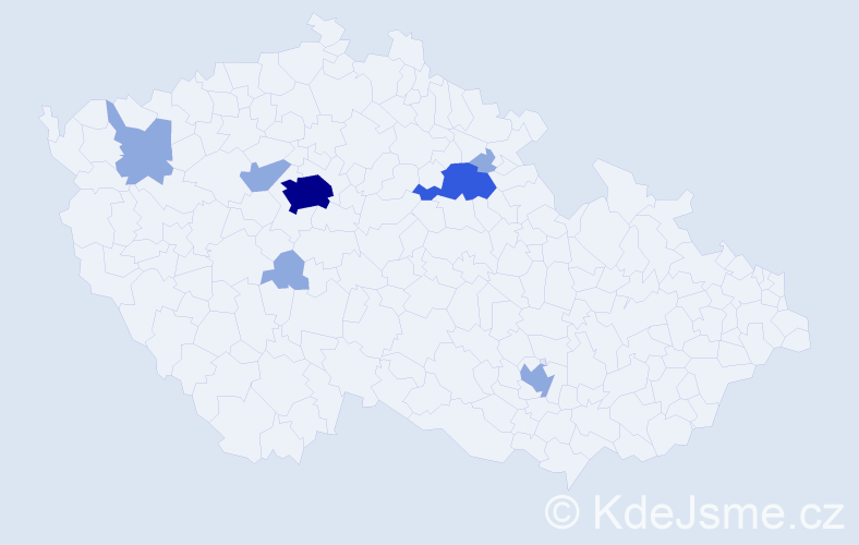 Příjmení: 'Dovec', počet výskytů 13 v celé ČR