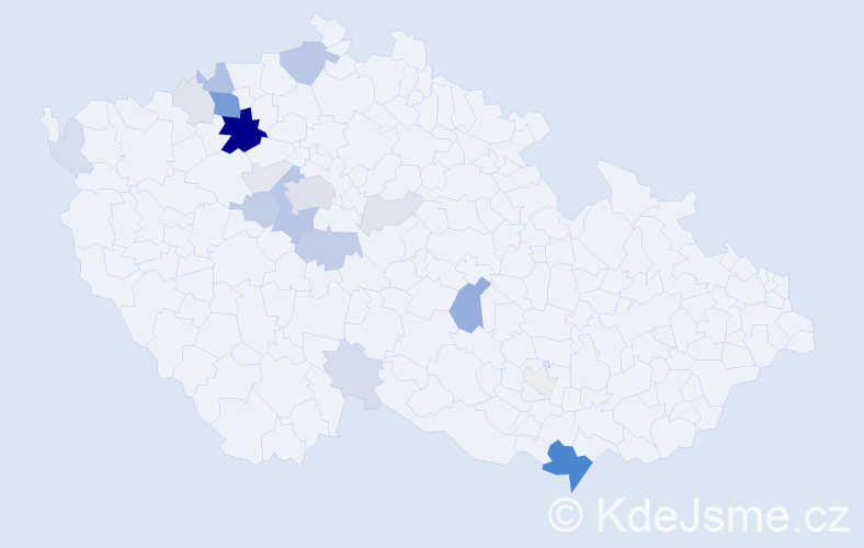 Příjmení: 'Sem', počet výskytů 68 v celé ČR