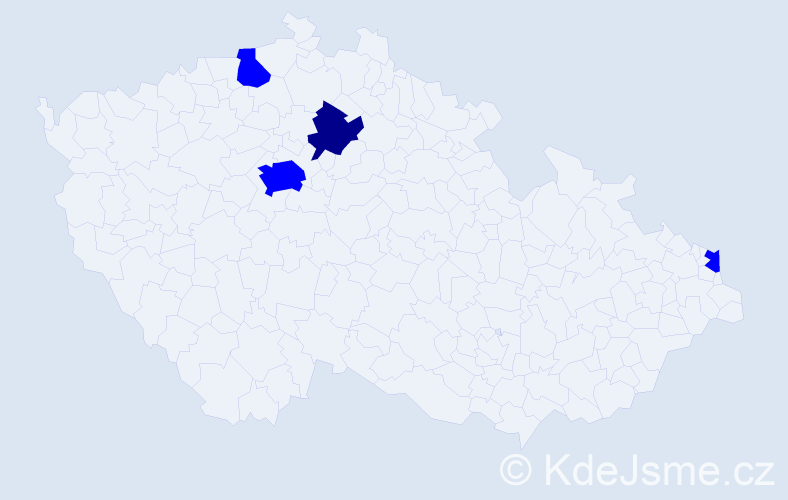 Příjmení: 'Fraczek', počet výskytů 5 v celé ČR