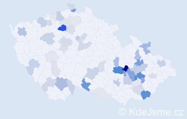 Příjmení: 'Pitner', počet výskytů 166 v celé ČR