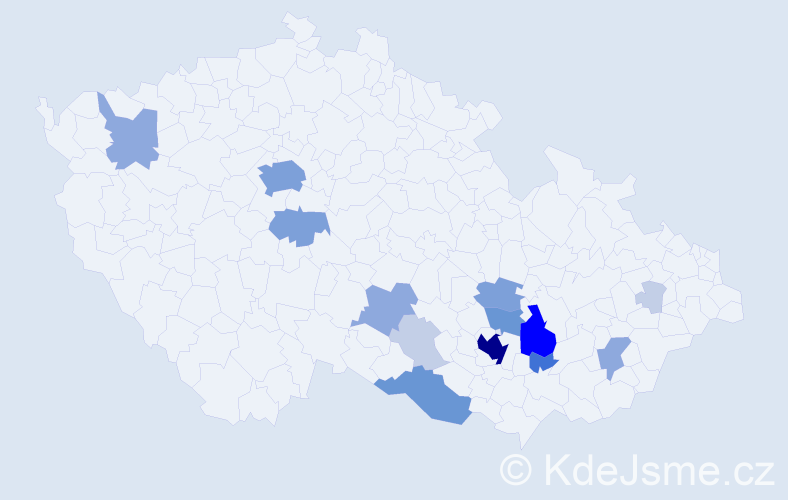 Příjmení: 'Reška', počet výskytů 50 v celé ČR