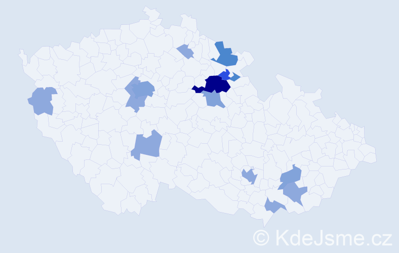 Příjmení: 'Vyhlídová', počet výskytů 34 v celé ČR