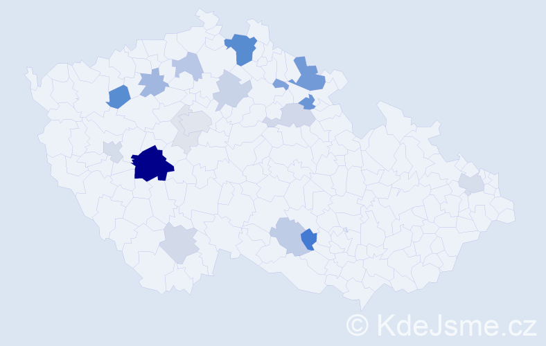 Příjmení: 'Kárász', počet výskytů 69 v celé ČR
