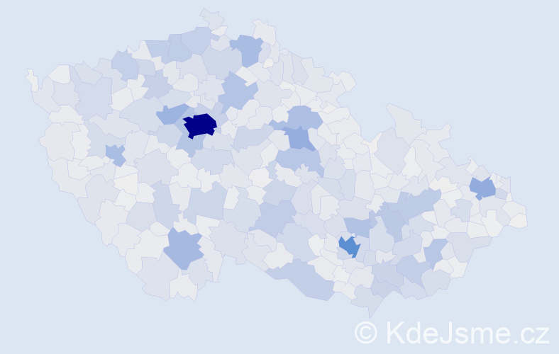 Příjmení: 'Kučerová', počet výskytů 15724 v celé ČR