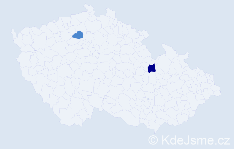 Příjmení: 'Konek', počet výskytů 4 v celé ČR