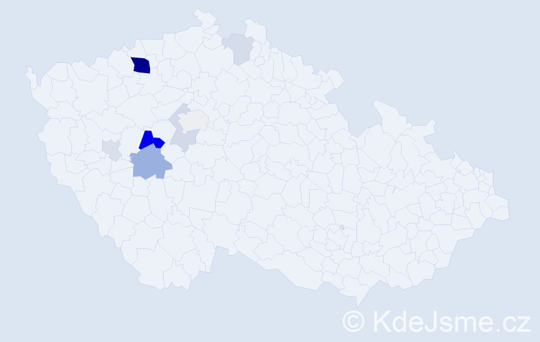 Příjmení: 'Lenkvíková', počet výskytů 22 v celé ČR