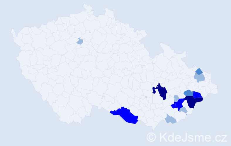Příjmení: 'Perdochová', počet výskytů 29 v celé ČR