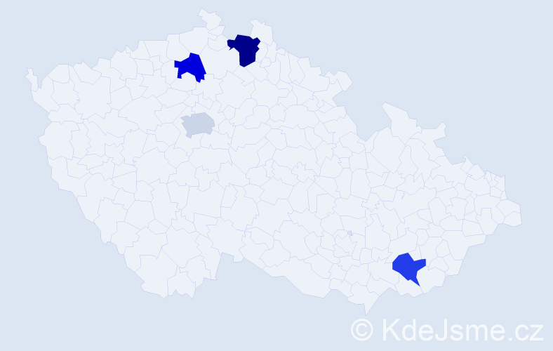 Příjmení: 'Coffey', počet výskytů 5 v celé ČR