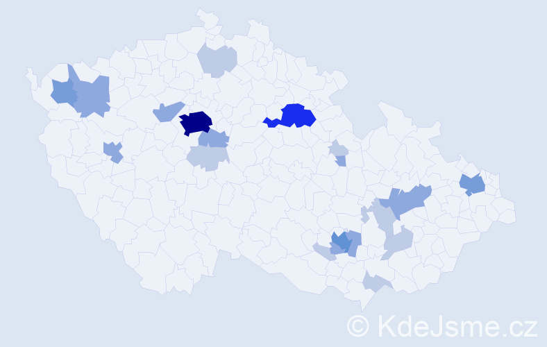 Příjmení: 'Linder', počet výskytů 48 v celé ČR