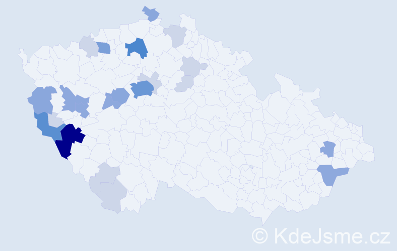 Příjmení: 'Pangerl', počet výskytů 63 v celé ČR