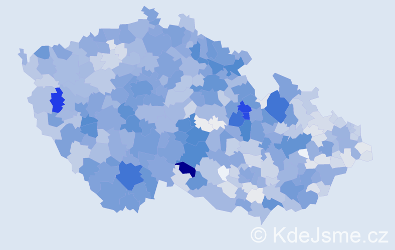 Příjmení: 'Šimková', počet výskytů 7489 v celé ČR