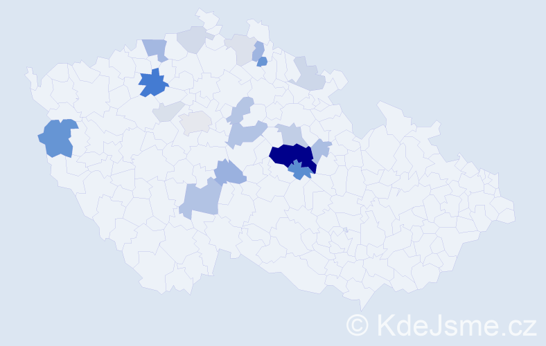 Příjmení: 'Bezdička', počet výskytů 48 v celé ČR