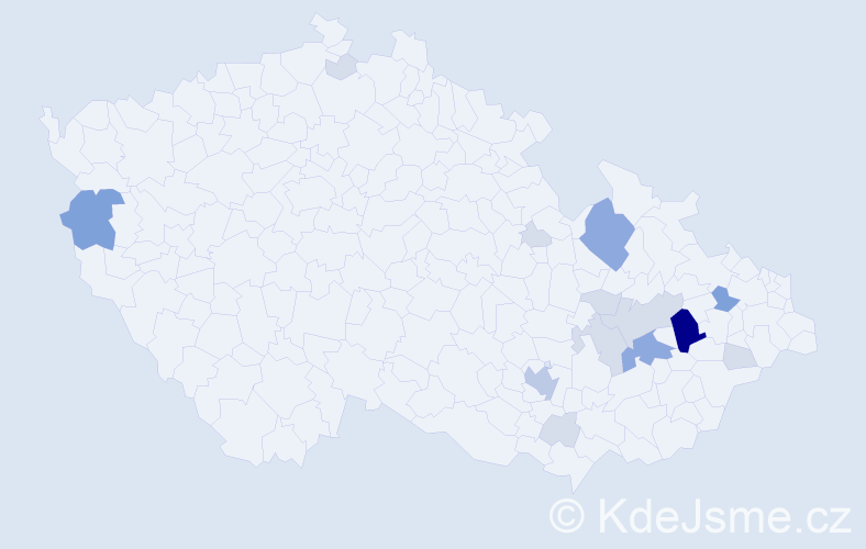 Příjmení: 'Foltasová', počet výskytů 44 v celé ČR