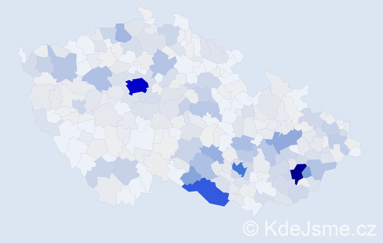 Příjmení: 'Holík', počet výskytů 1633 v celé ČR