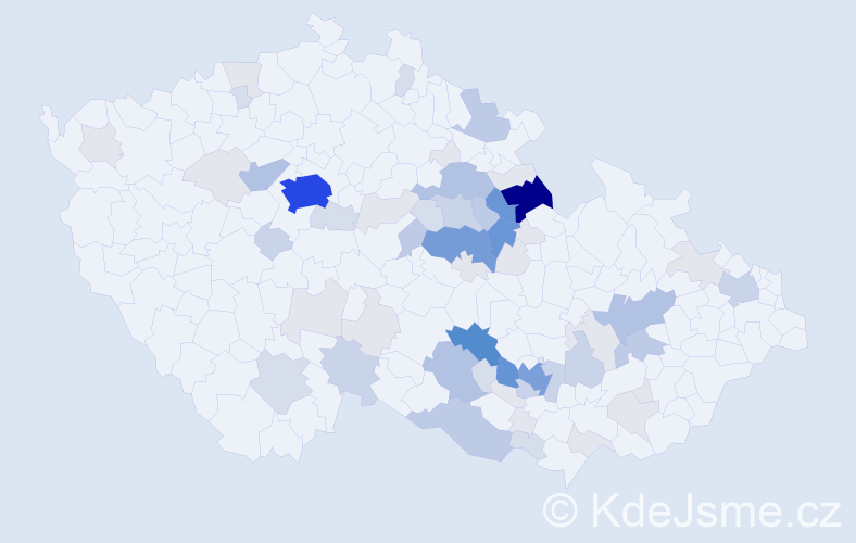 Příjmení: 'Klapal', počet výskytů 238 v celé ČR