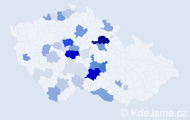 Příjmení: 'Lán', počet výskytů 158 v celé ČR