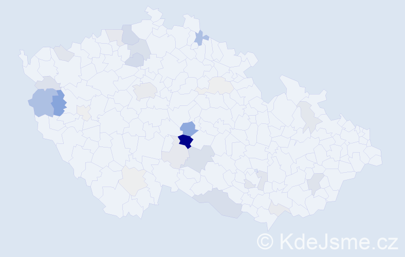 Příjmení: 'Vacata', počet výskytů 77 v celé ČR